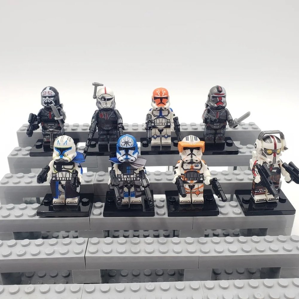 8 Star Wars The Bad Batch Custom Minifigures, Mini Figures